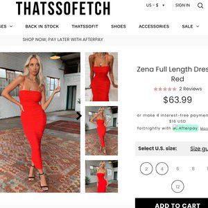 That's So Fetch Red Zena Full Length Dress